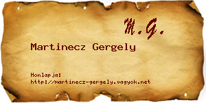 Martinecz Gergely névjegykártya
